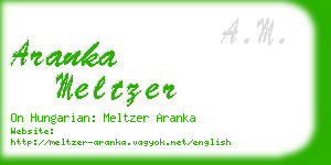 aranka meltzer business card